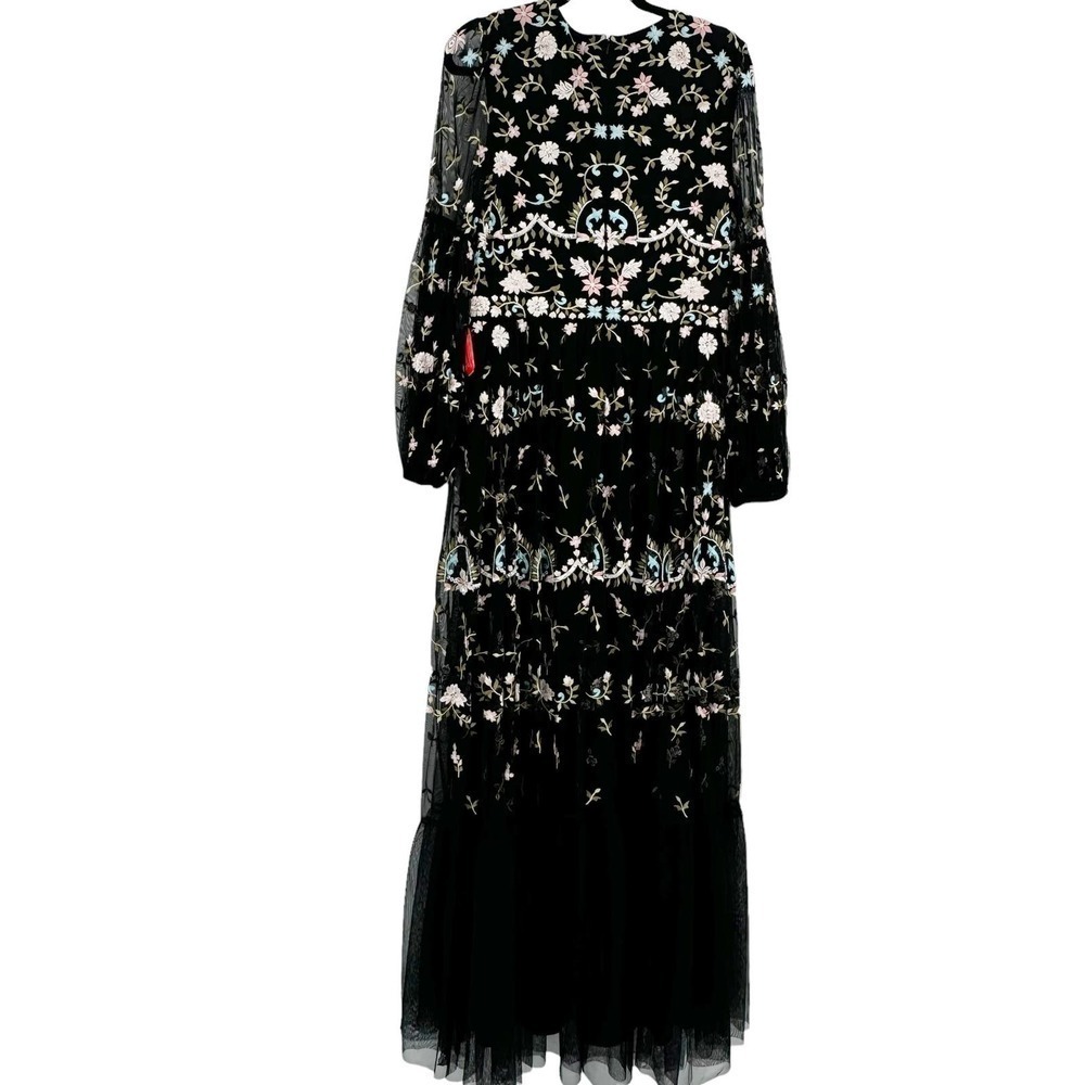 Mac Duggal Sequin Embroidered Gown Blouson Sleeves Size 12 NWT - Picture 9 of 13